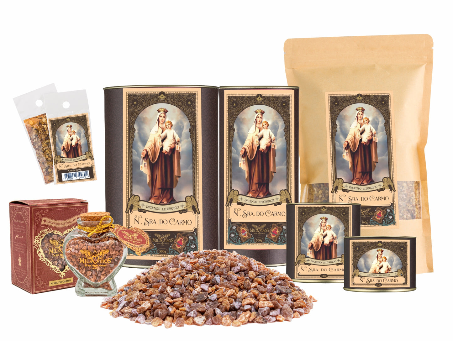 Milagros Our Lady of Mount Carmel (Nossa Senhora do Carmo) Resin Incense - 0.3-17.6oz