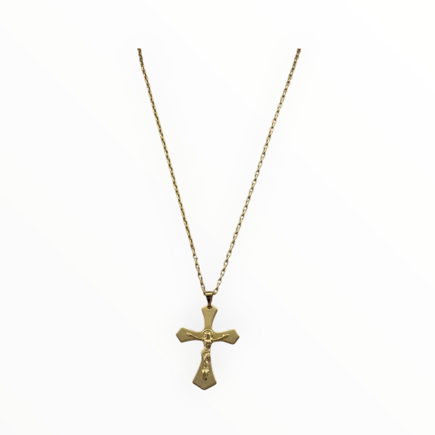 Large & Medium Gold-Plated Brass Cross Pendants – Elegant Faith Jewelry