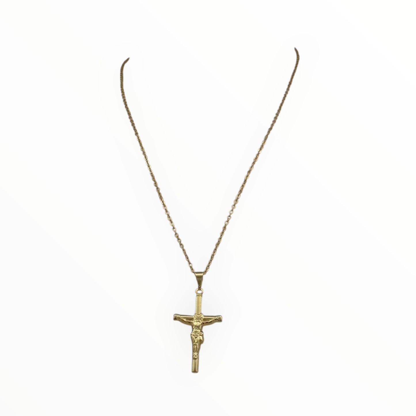 Large & Medium Gold-Plated Brass Cross Pendants – Elegant Faith Jewelry