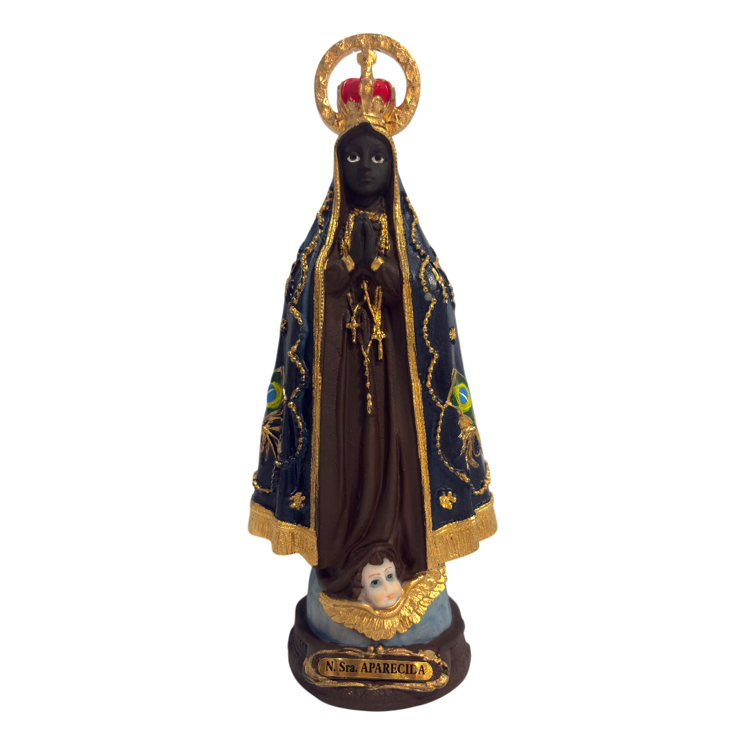 Our Lady of Aparecida Statue with Arch – Hand-Painted Resin