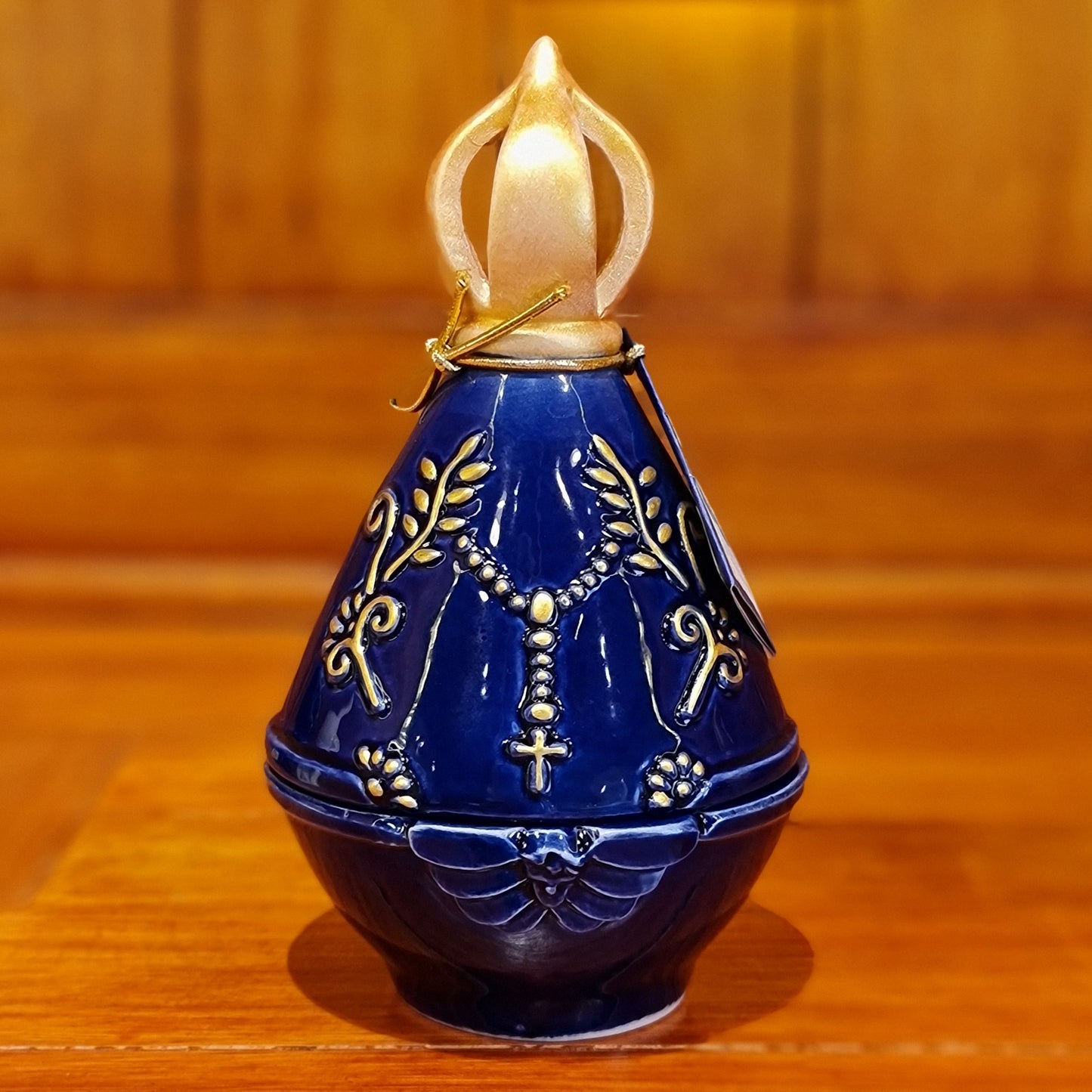 Our Lady of Aparecida Mantle Resin Incense Burner — Blue, 6.3 in