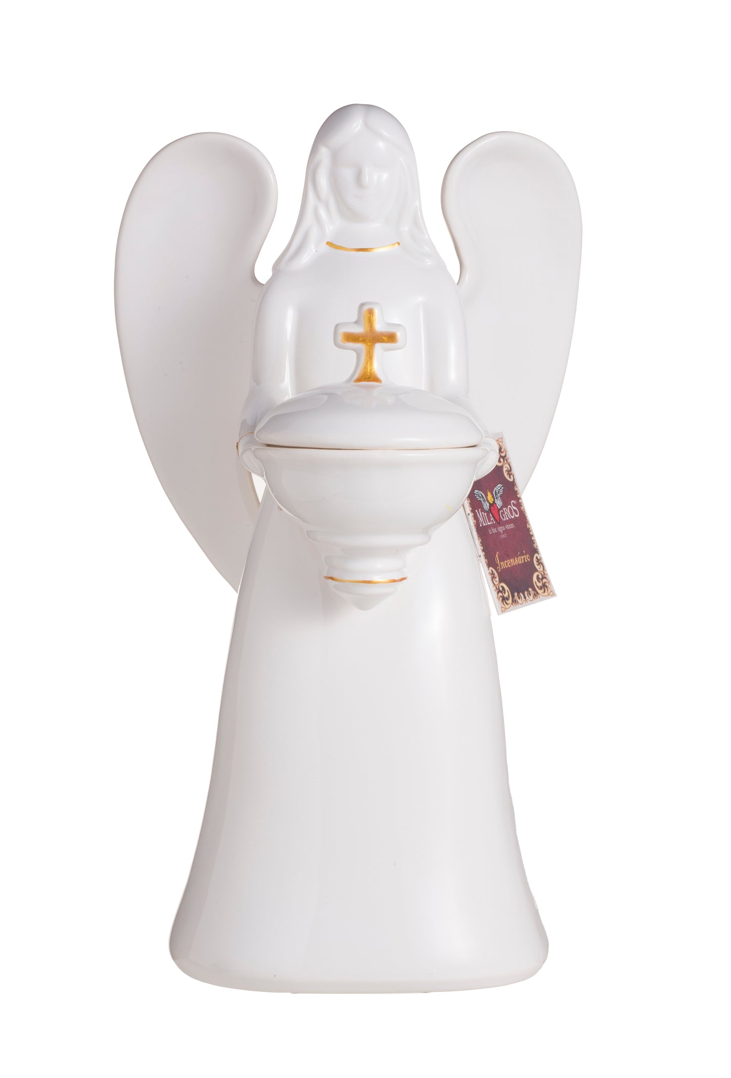 Milagros Angel Resin Incense Burner 9.1 Inches