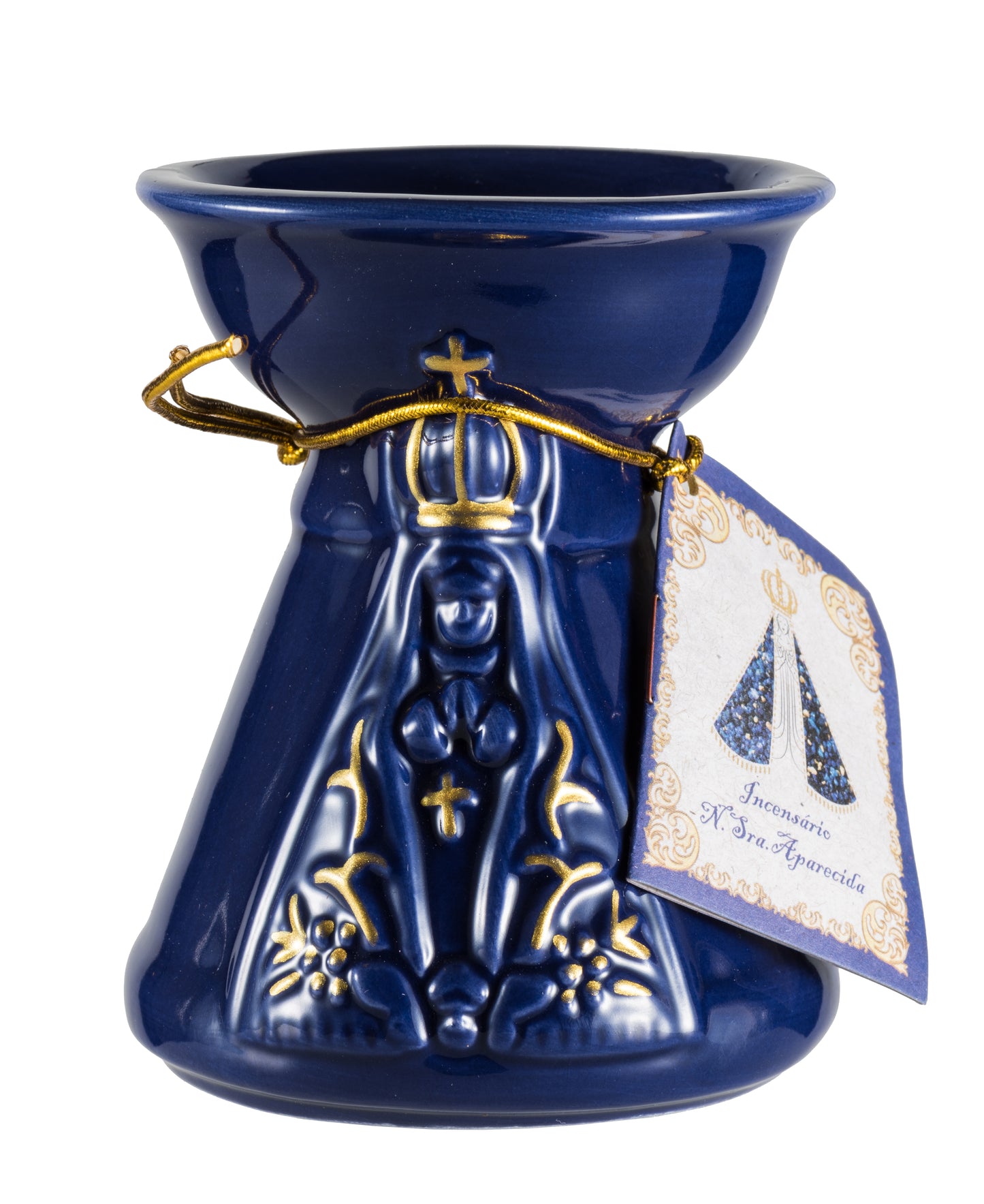 Milagros Our Lady Aparecida Ceramic Incense Burner 4 Inches