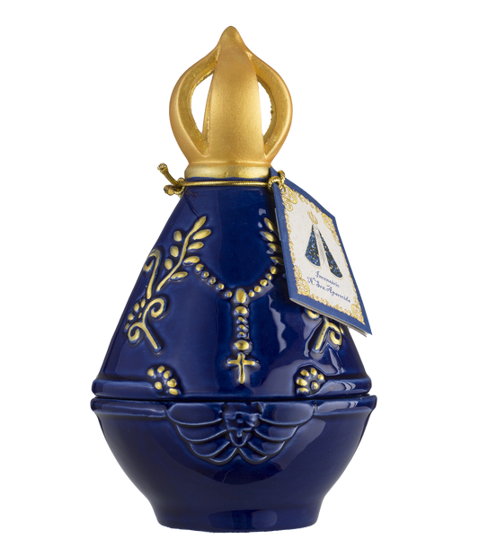 Milagros Blue Our Lady Aparecida Mantle Ceramic Incense Burner 6.3 Inches