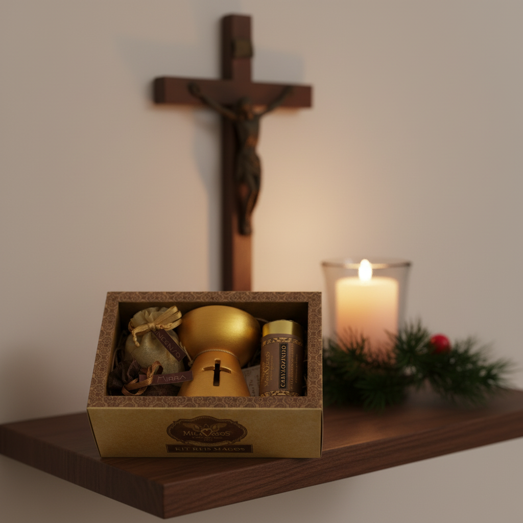 Three Wise Men Biblical Incense Kit — Frankincense, Myrrh, Gold