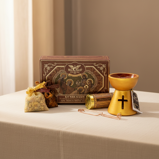 Three Wise Men Biblical Incense Kit — Frankincense, Myrrh, Gold