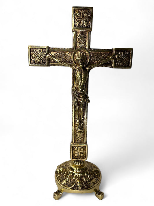 15.4-Inch Bronze Tabletop Crucifix