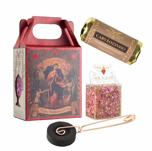 Milagros Our Lady Untier of Knots Mini Incense Kit (N. Sra. Desatadora dos Nós)