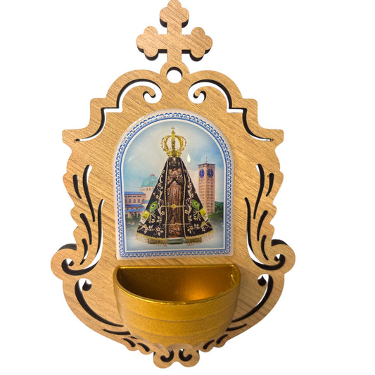 Our Lady of Aparecida 5.9 Inch Holy Water Font