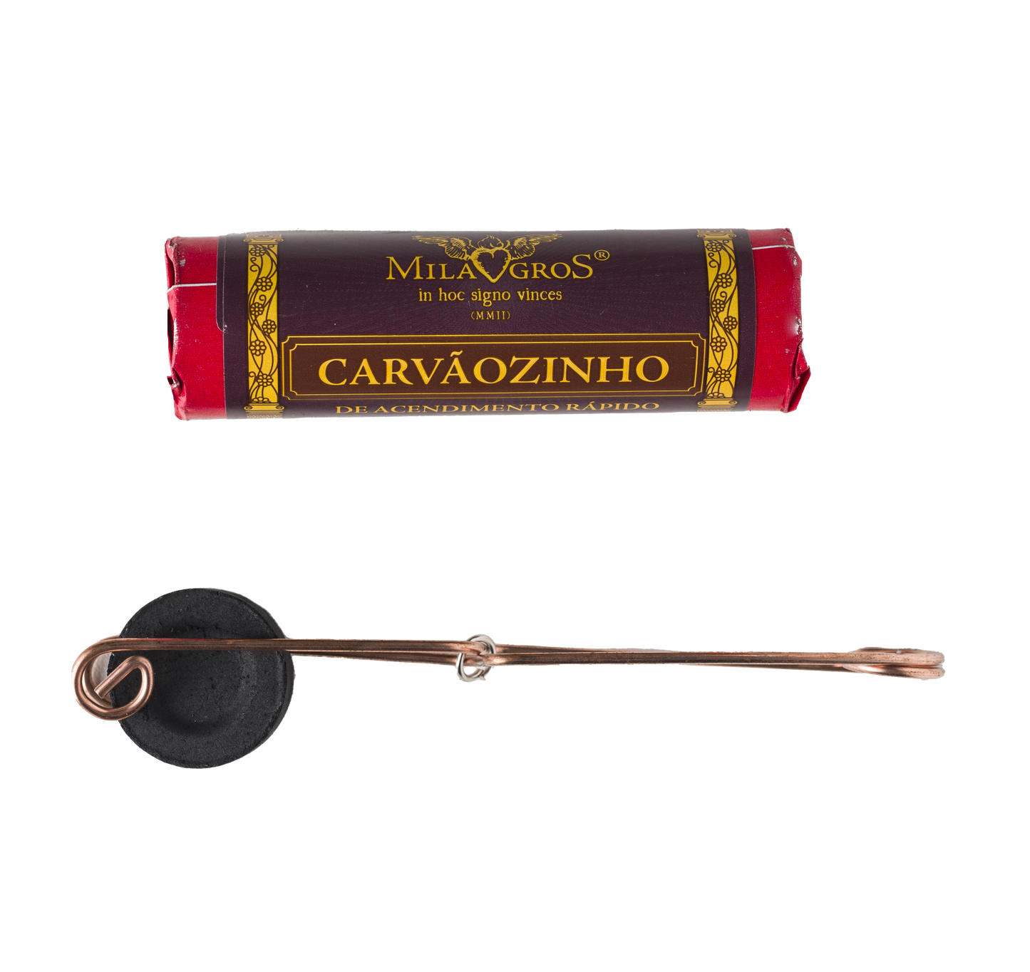 Milagros Brown Ceramic Incense Burner Starter Kit