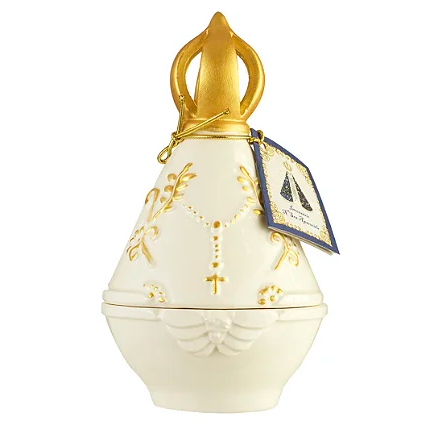 Milagros Cream Our Lady Aparecida Mantle Ceramic Incense Burner 6.3 Inches