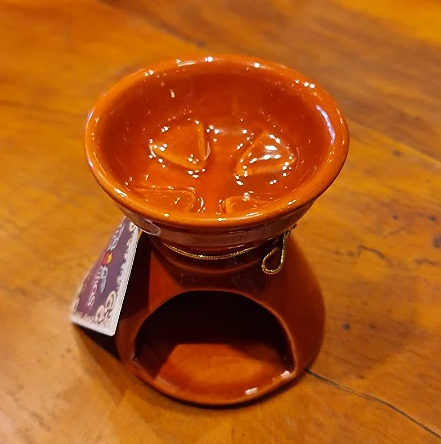 Milagros Brown Cross Ceramic Incense Burner 3 Inches