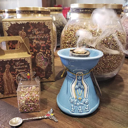 Milagros Our Lady of Fatima Ceramic Incense Burner 4 Inches