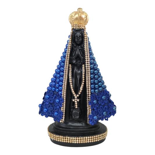 Our Lady of Aparecida Plaster Statue with Pearls – 8.6 Inch