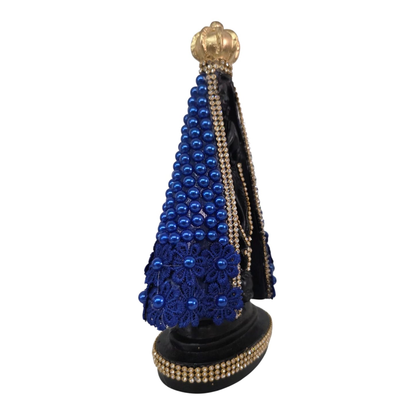 Our Lady of Aparecida Plaster Statue with Pearls – 8.6 Inch