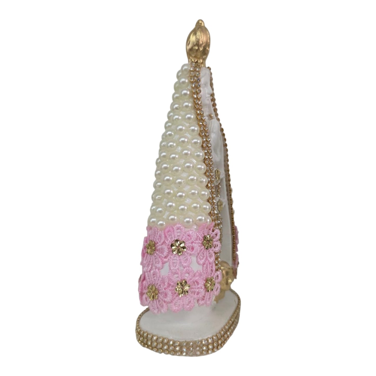 Our Lady of Aparecida Plaster Statue with Pearl Arch – 7.9 Inch