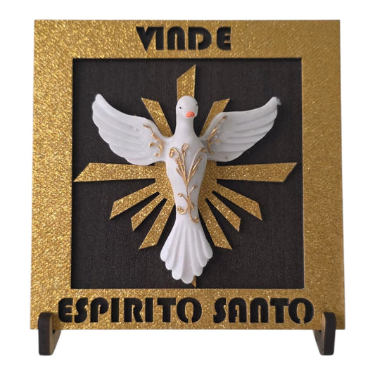 Holy Spirit Wall Plaque - Catholic Decor (5.9 Inch Square)