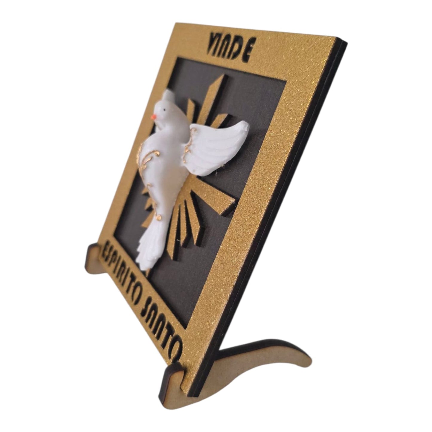 Holy Spirit Wall Plaque - Catholic Decor (5.9 Inch Square)