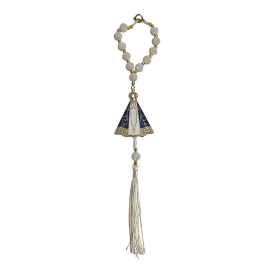 Our Lady of Aparecida Car Rosary Decades - Devotional Tassel Pendant