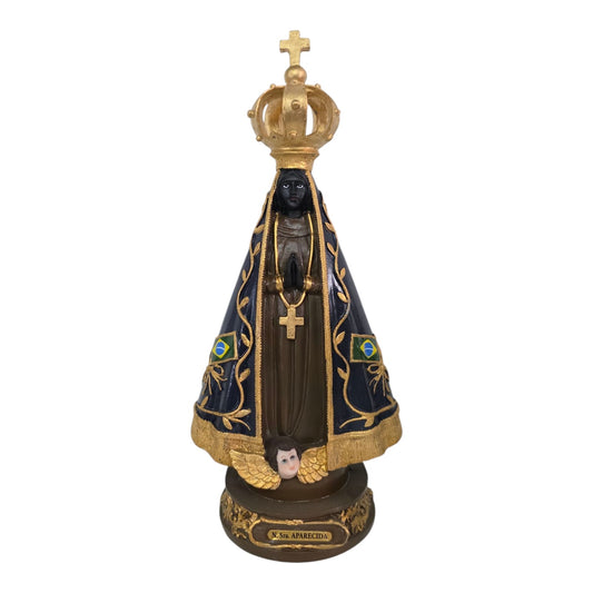 Our Lady of Aparecida Statue with Openwork Crown - 11.8 Inch
