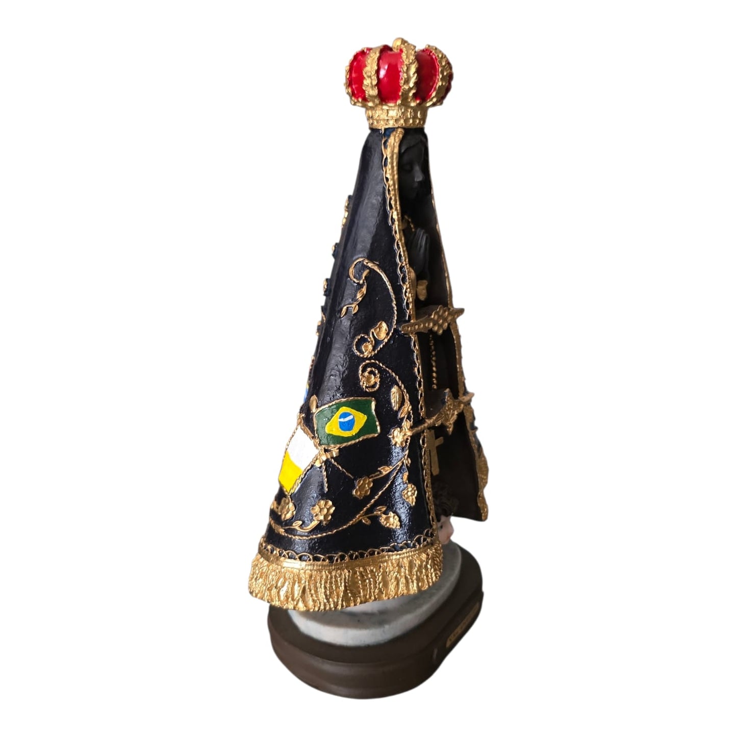 Hand-Painted Our Lady of Aparecida Statue in Resin – 10.2 Inch