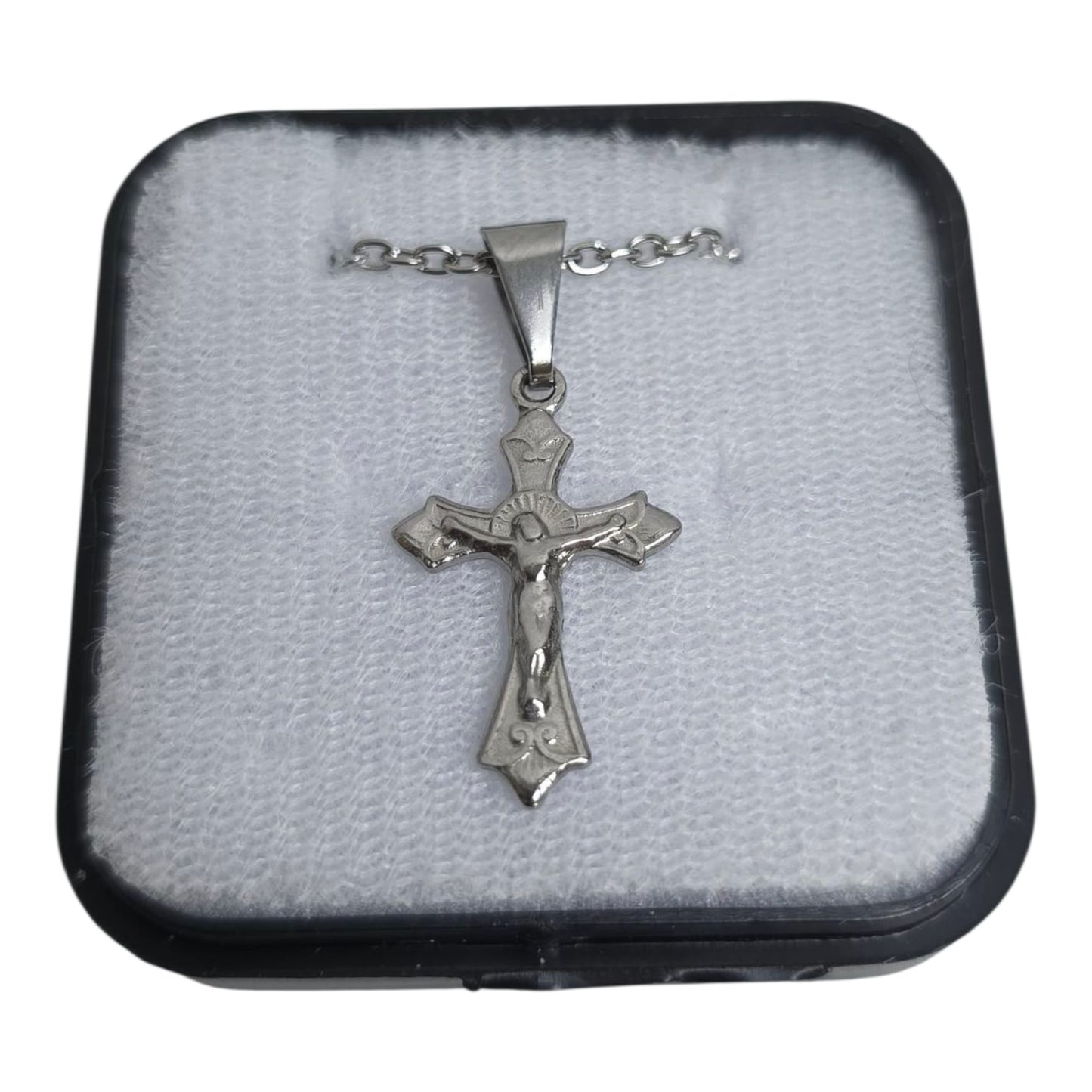 Premium Stainless Steel Catholic Cross Pendant – Modern, Hypoallergenic & Tarnish-Proof