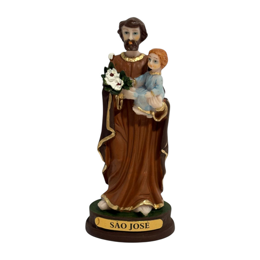 Saint Joseph Holding Child Jesus 4.2 Inch Resin