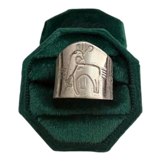 Hand-Chiseled Episcopal Ring in Sterling Silver 925