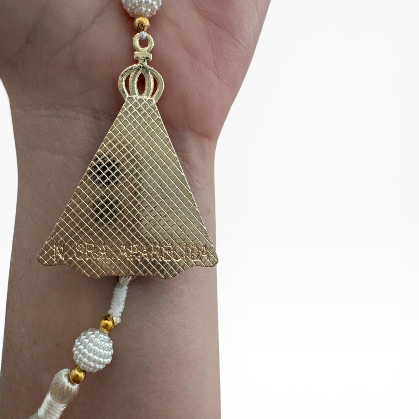 Our Lady of Aparecida Car Rosary – Blue or White Strass Beads