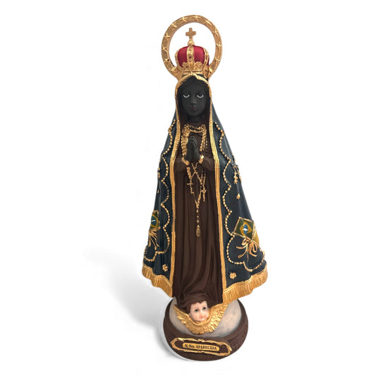Our Lady of Aparecida Statue with Arch – 12.4 Inch – Hand-Painted Resin