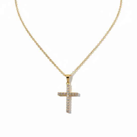 Large & Medium Gold-Plated Brass Cross Pendants – Elegant Faith Jewelry