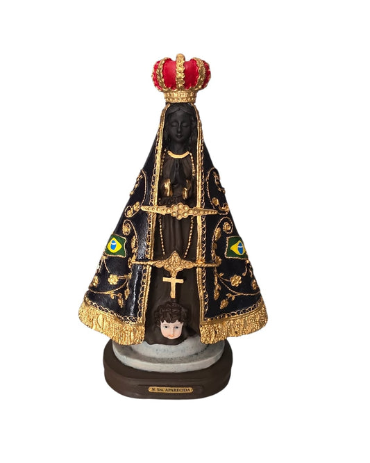 Decorative statue with a crown and flags on a white background