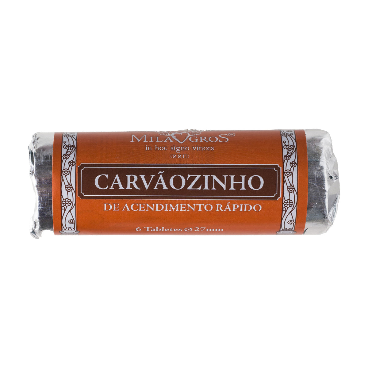 Roll of 6 Milagros quick-light charcoal tablets, 1.1 in (27 mm)