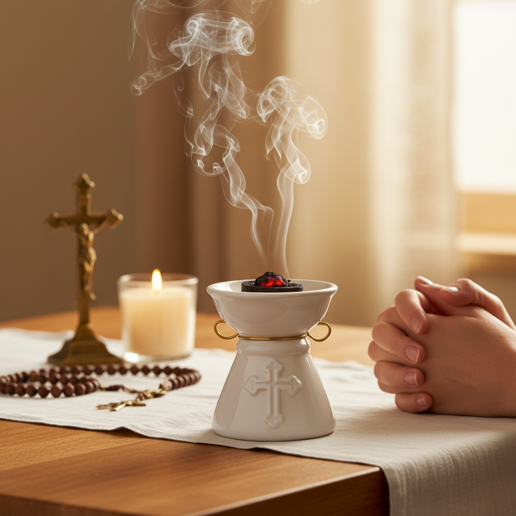 Ceramic Incense Burner Starter Kit — 18 Liturgical Resin Varieties